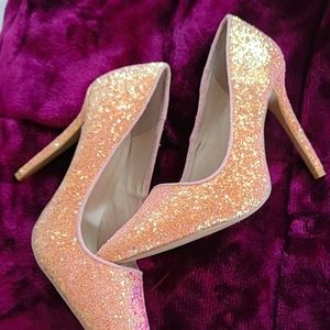 Rose Gold / Champagne Glitter Pumps